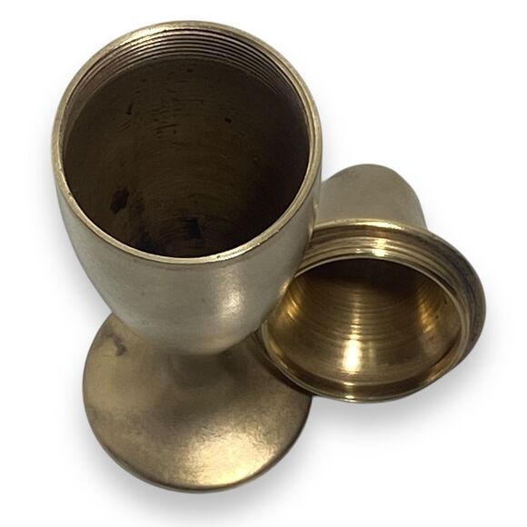 Vintage Dirigold Solid Heavy Bronze Copper Footed Salt & Pepper Shakers Set 4.5" - Picture 10 of 11